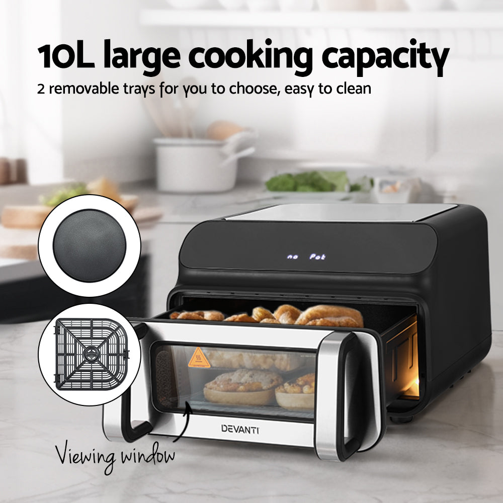 Devanti Air Fryer 10L LCD Kitchen Oven