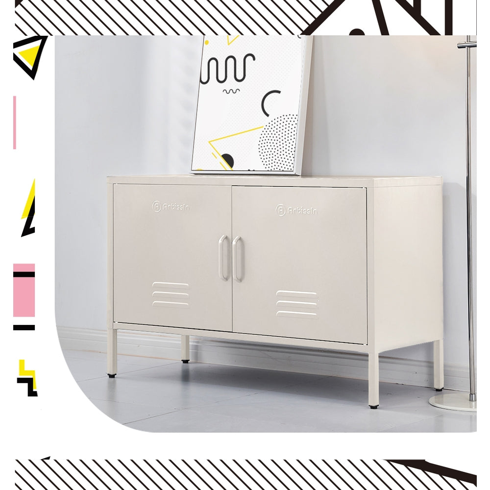 Buffet Sideboard Metal Cabinet - BASE White