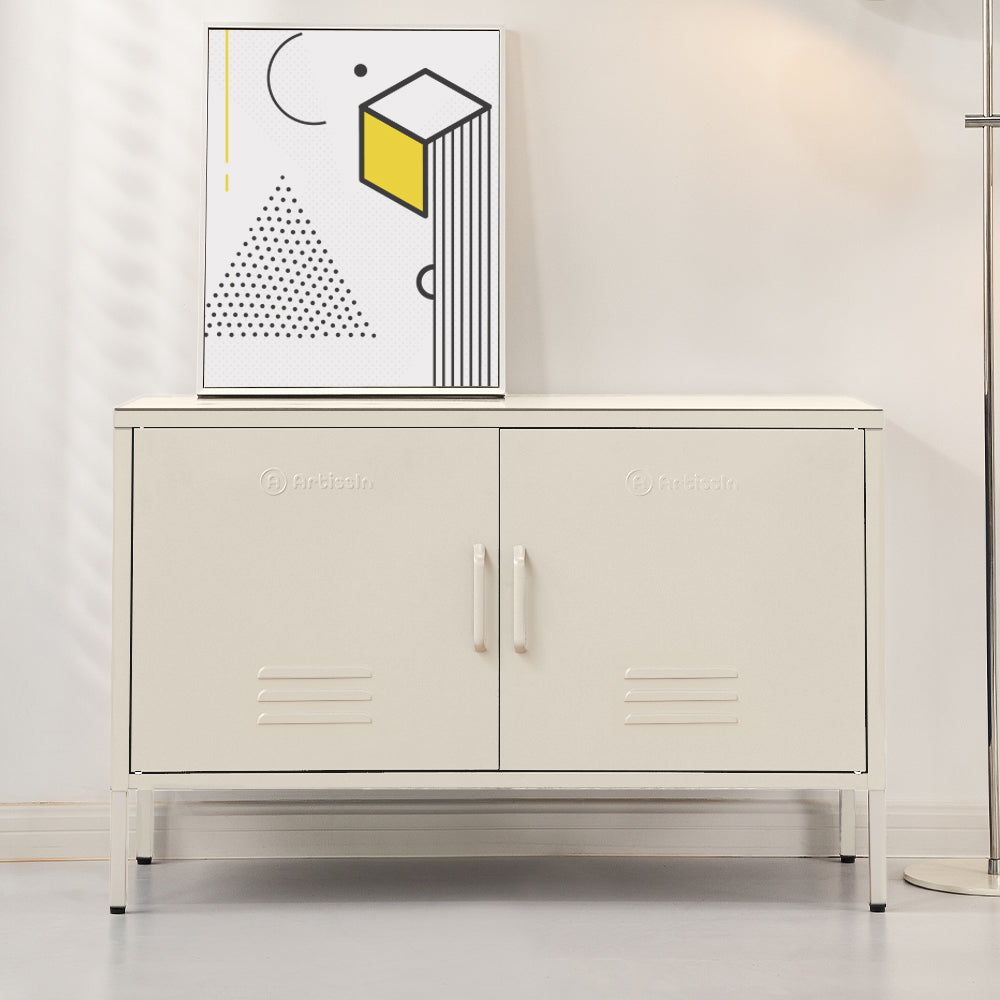 Buffet Sideboard Metal Cabinet - BASE White