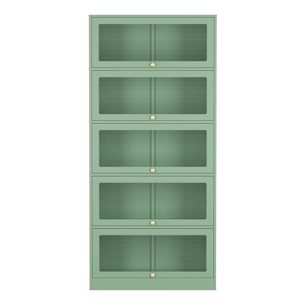 Buffet Sideboard Cupboard Cabinet Storage Mesh Doors Metal Green ELIA