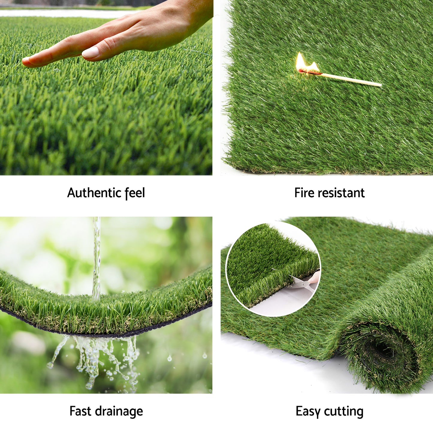 Artificial Grass 30mm 2mx5m 50SQM Synthetic Fake Lawn Turf Plastic Plant 4-coloured