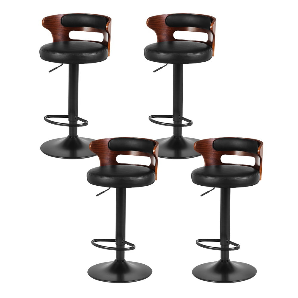 Artiss 4x Bar Stools Gas Lift Faux Leather