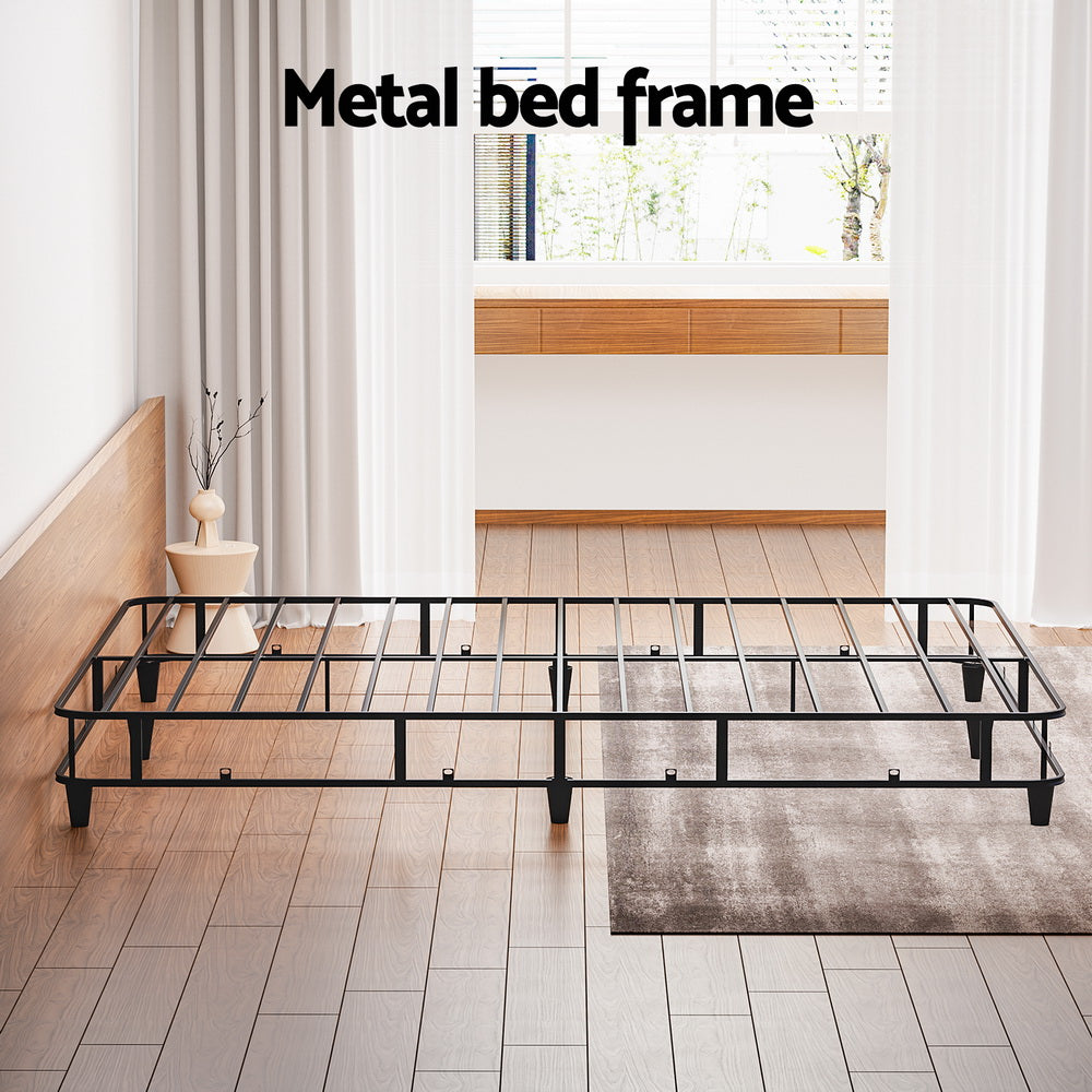 Bed Frame Double Size Metal Grey MASON