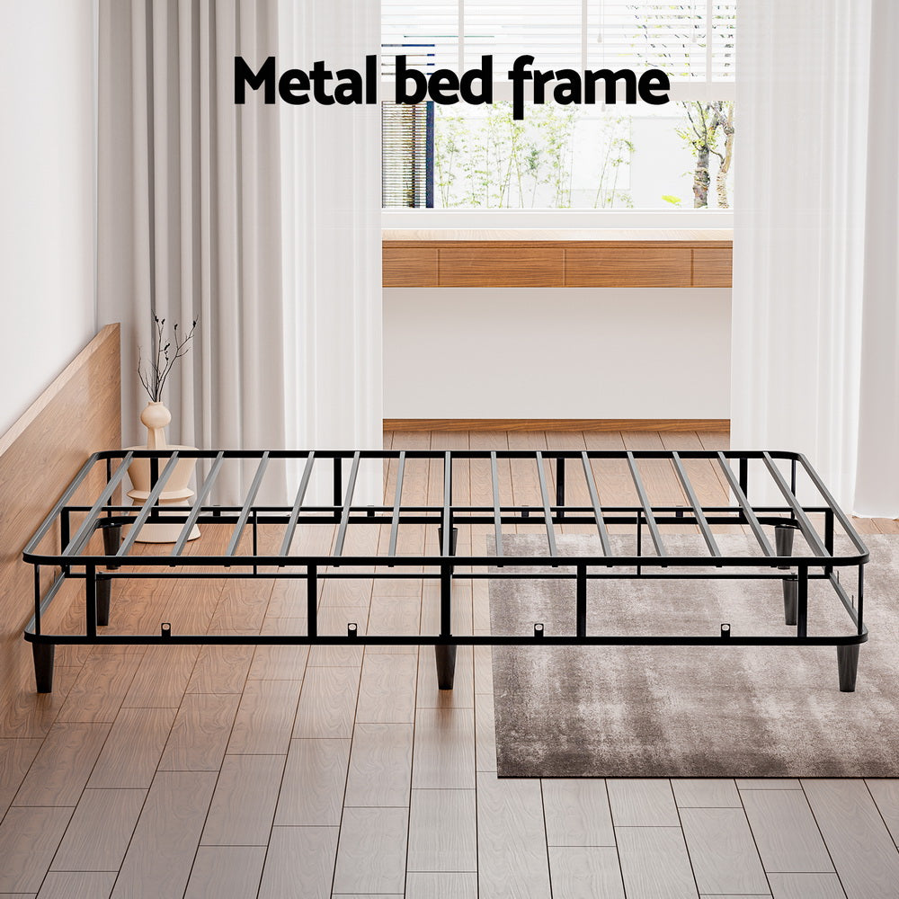 Bed Frame King Size Metal Grey MASON