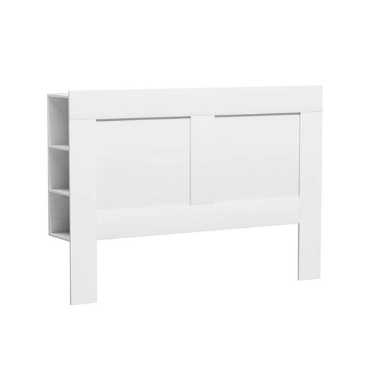 Artiss Bed Frame Double Size Bed Head with Shelves Headboard Bedhead Base White