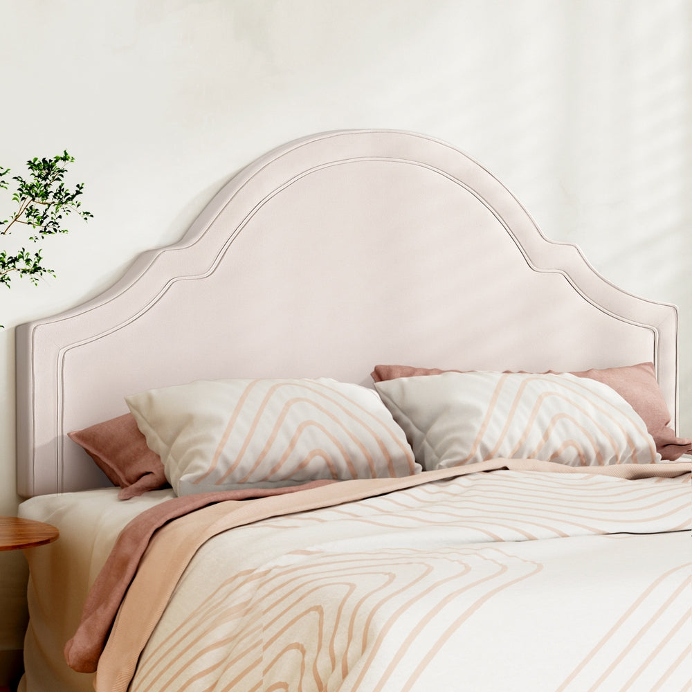 Bed Headboard King Velvet IRIS - Beige