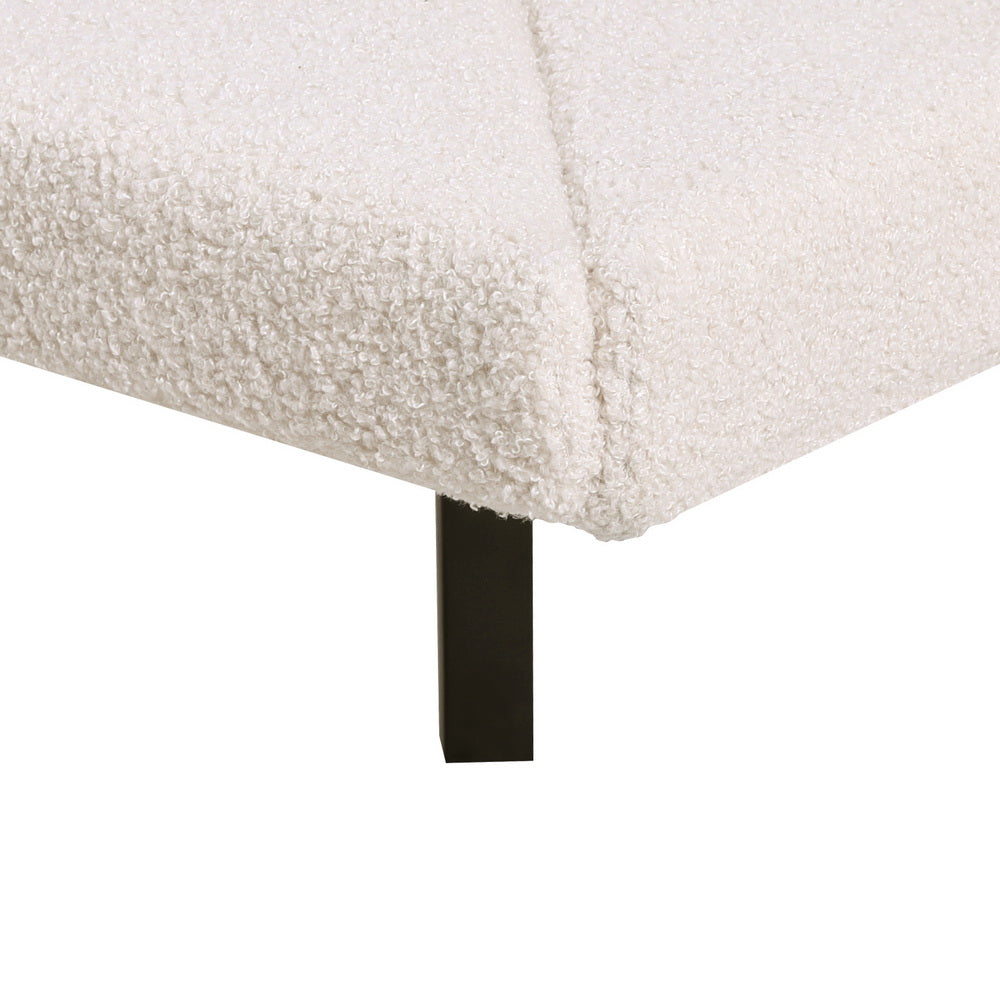 Bed Frame Single Size Boucle Beige SASA