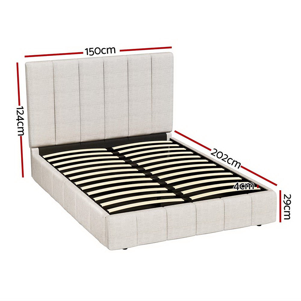 Bed Frame Double Size Beige TETTE