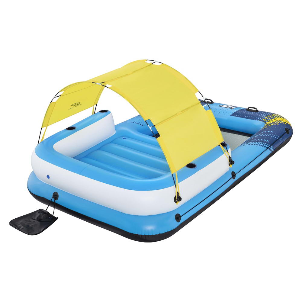 Inflatable Floating Island Float Lounger Sunshade Pool Bed 3.05Mx1.86M