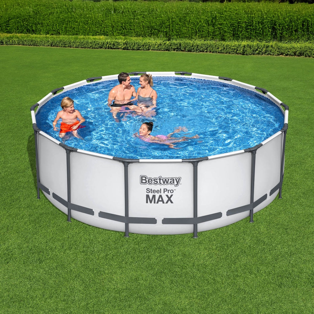 Swimming Pool Steel Frame 427x427x122cm Above Ground Pool with Filter Pump and Ladder