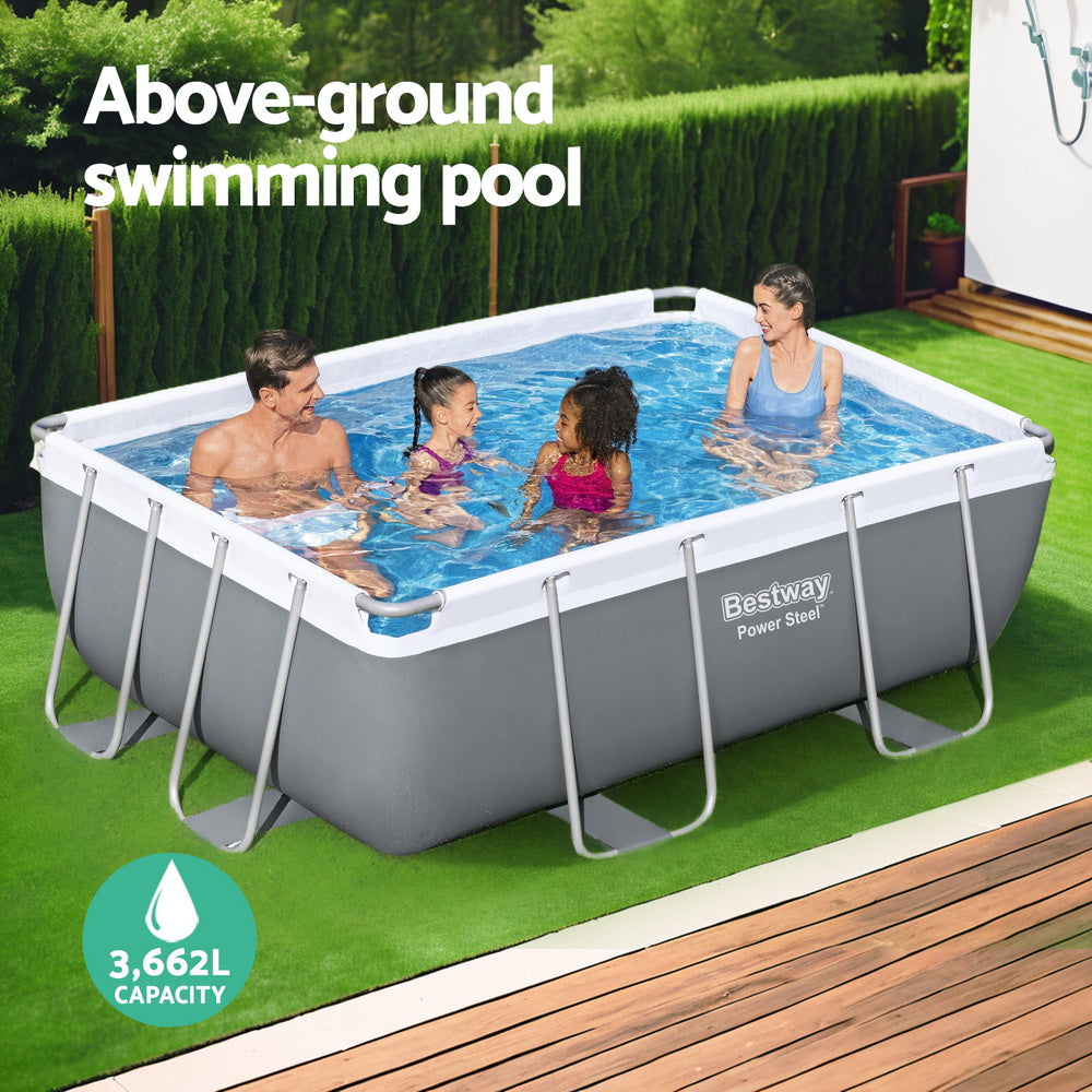 Swimming Pool Steel Frame 282x196x84cm Above Ground Pool with Filter Pump 3662L