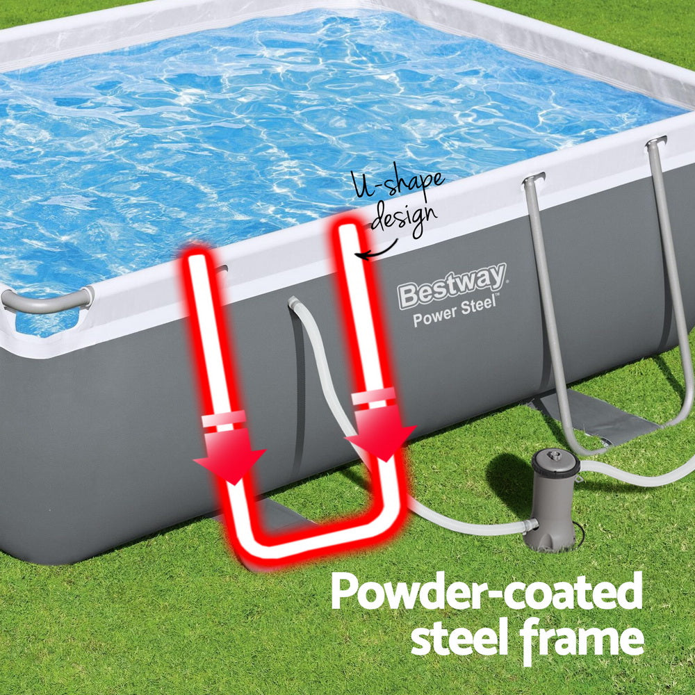 Swimming Pool Steel Frame 282x196x84cm Above Ground Pool with Filter Pump 3662L