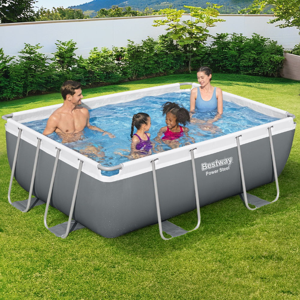 Swimming Pool Steel Frame 282x196x84cm Above Ground Pool with Filter Pump 3662L