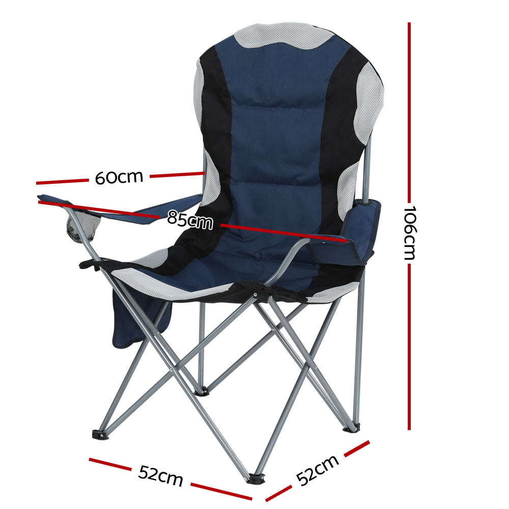 Folding Camping Chairs Set of 2 Armchair Portable Camping Garden Fishing