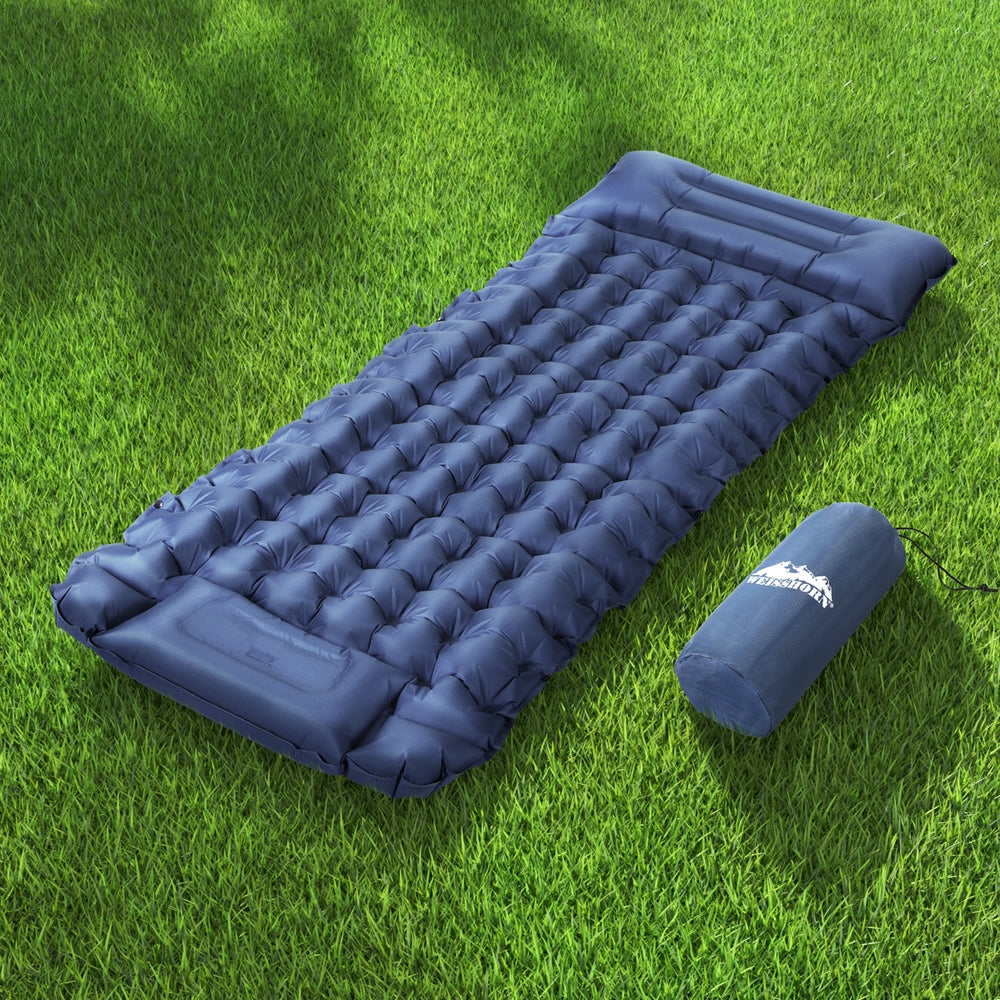 Self Inflating Mattress Camping Sleeping Mat Air Bed Single Pillow Bag