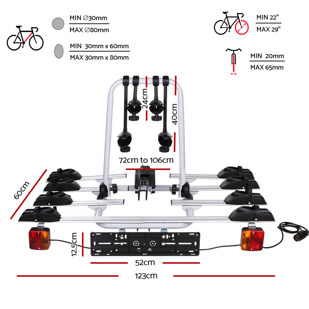 Tow Ball Car Mount - Black & Silver