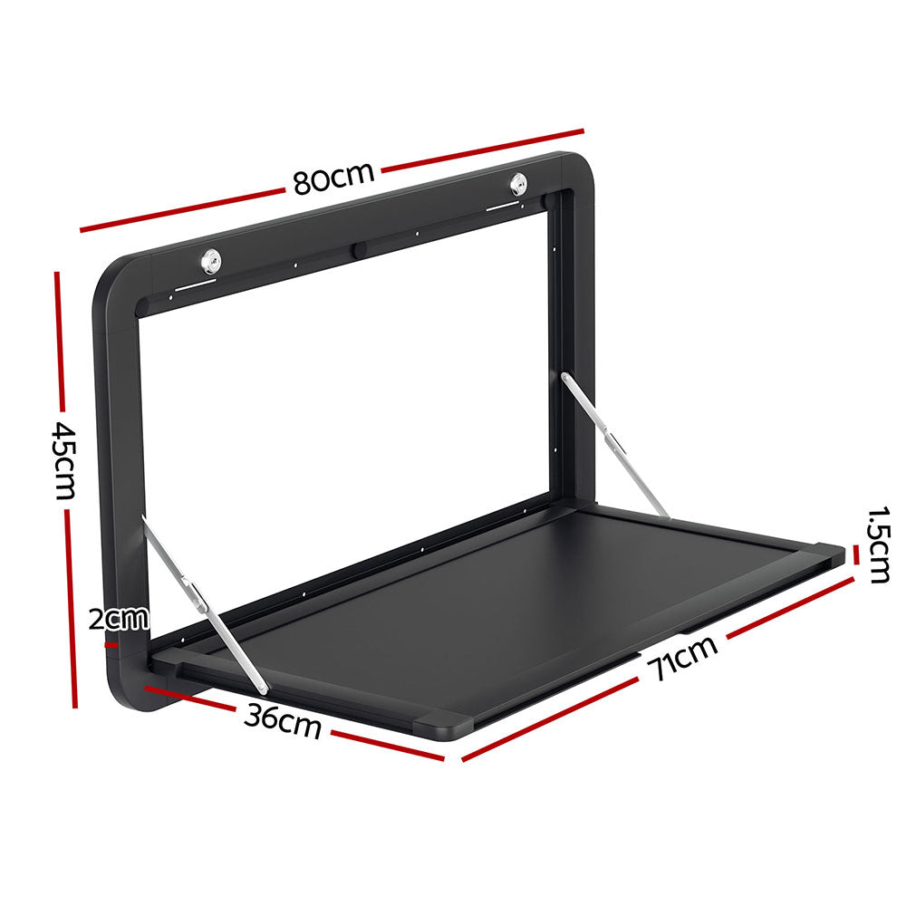 Weisshorn Caravan Table 800 x 450mm Folding Lockable Black