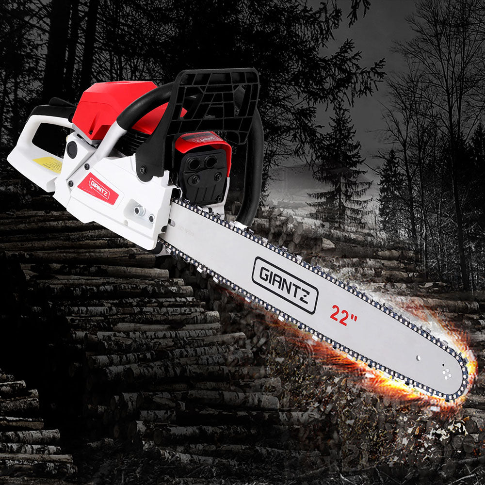 74cc Petrol Chainsaw 22" Bar E-Start Tree Pruning Chain Saw