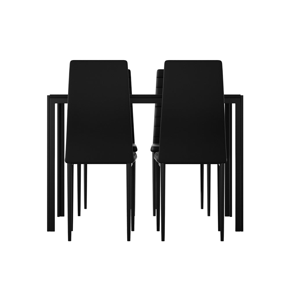 Dining Chairs and Table Dining Set 4 Chair Set Of 5 Black