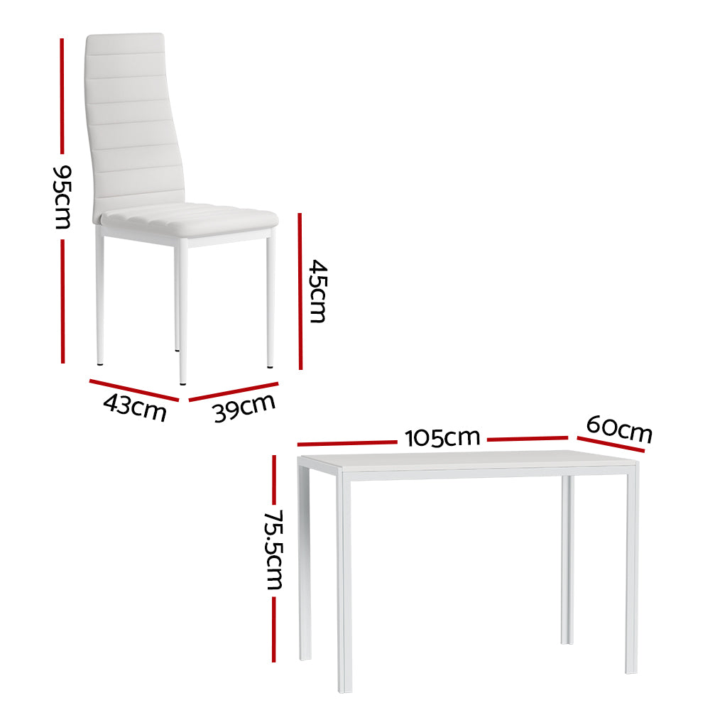 Dining Chairs and Table Dining Set 4 Chair Set Of 5 White