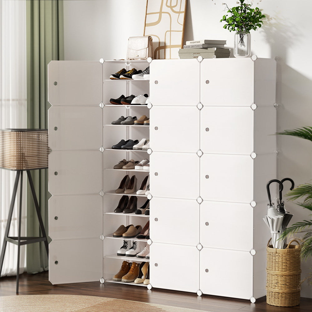 Shoe Cabinet DIY Shoe Box White Cube Portable Organiser Storage Stand