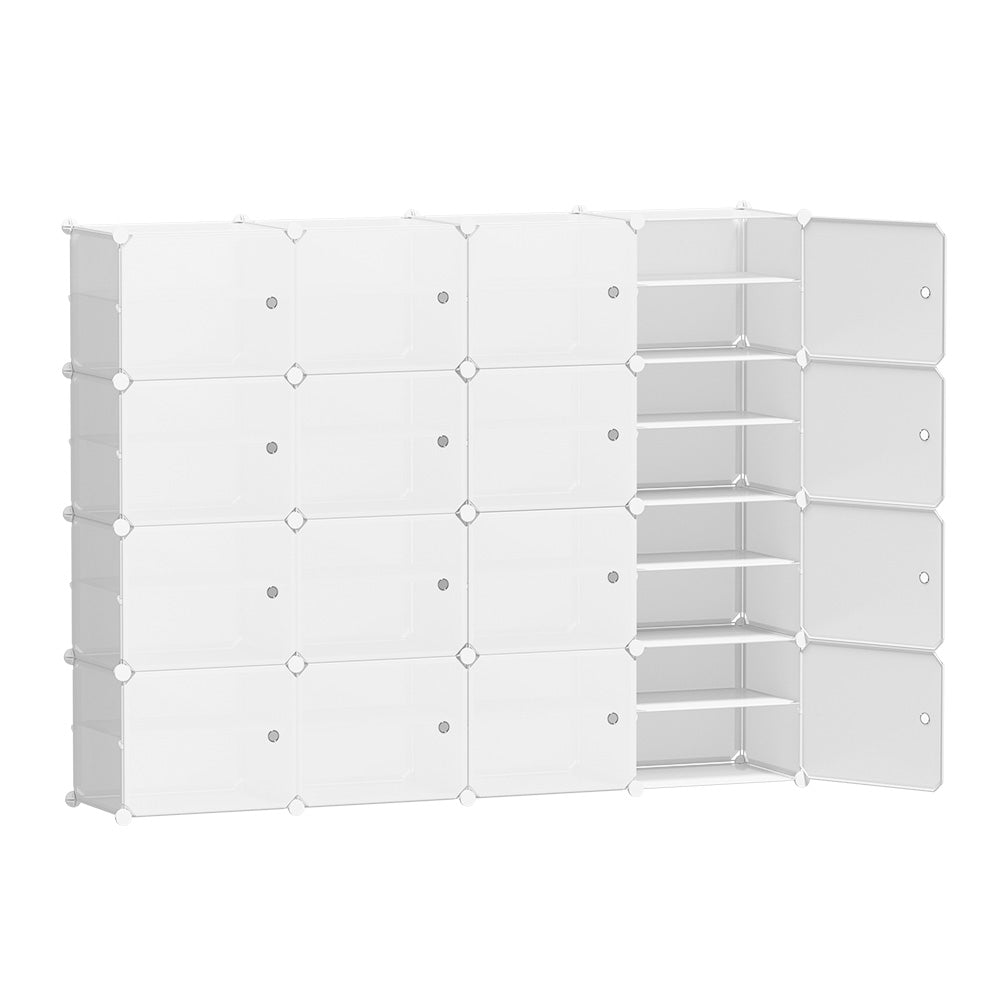 Artiss DIY Shoe Cabinet Shoe Box White Storage Cube Portable Organiser Stand