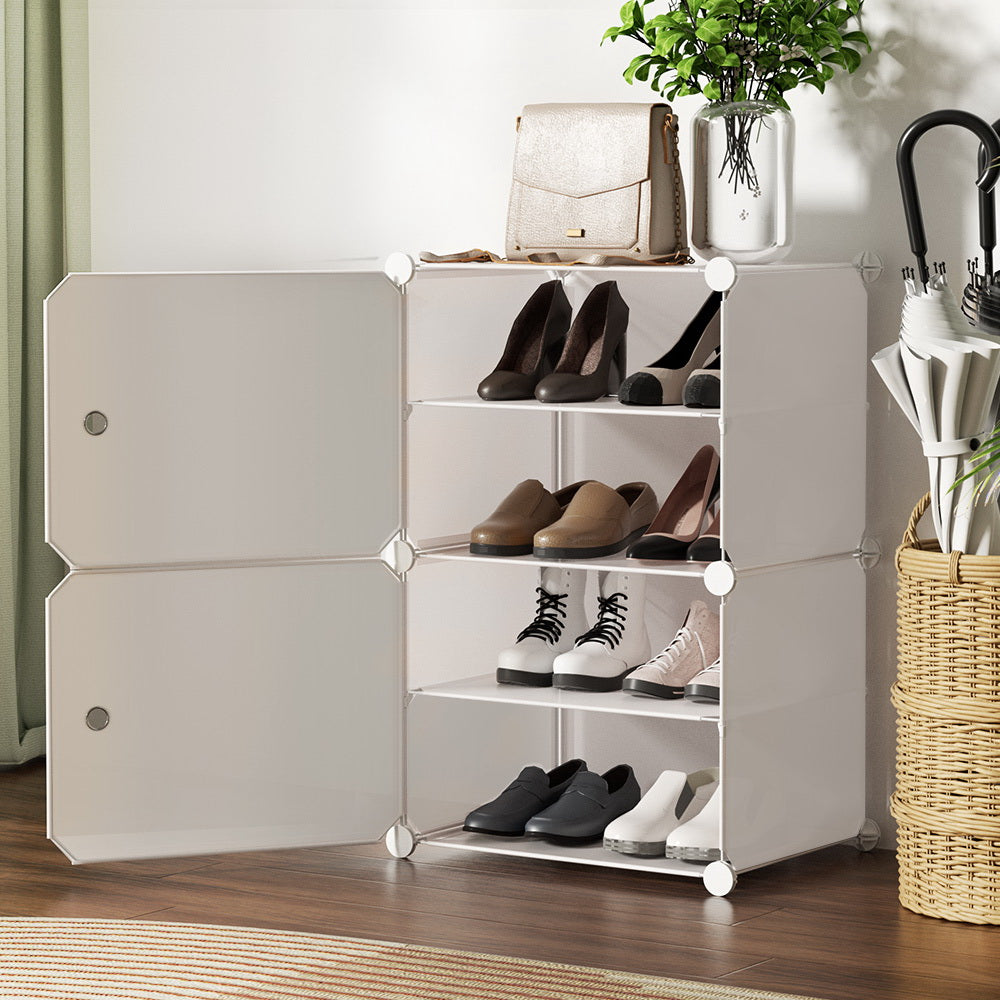 Shoe Cabinet DIY Shoe Box White Storage Cube Portable Organiser Stand