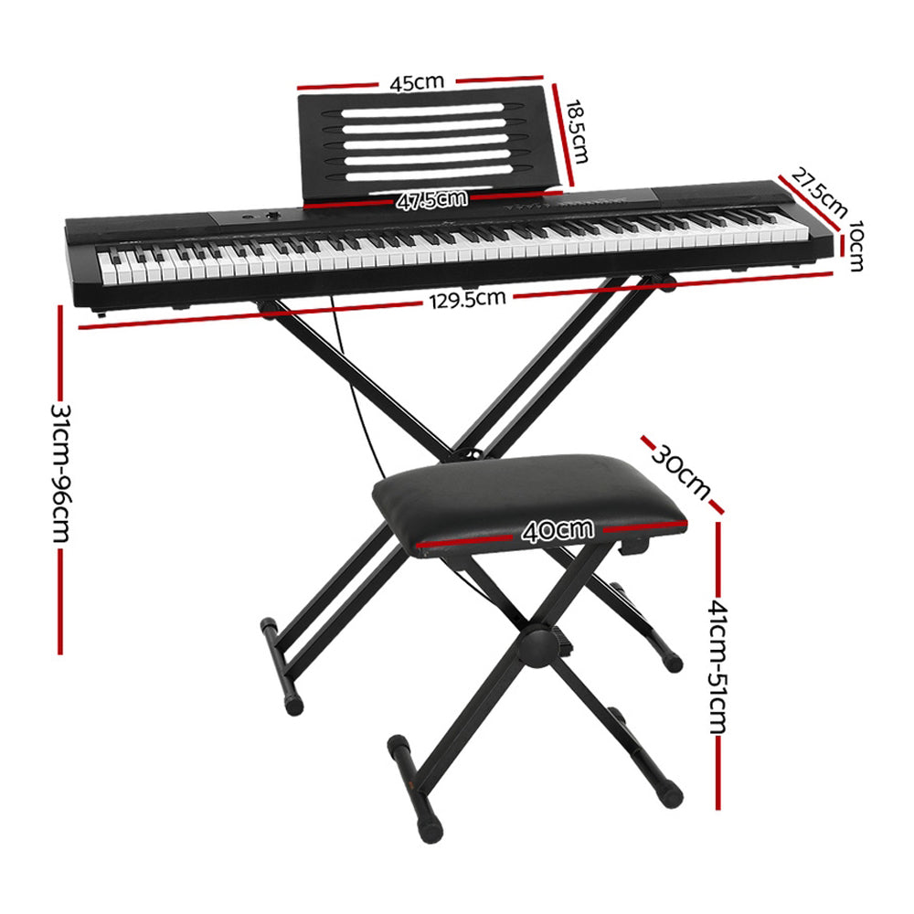 Alpha 88 Keys Electronic Piano Keyboard Digital Electric w/ Stand Stool Pedal