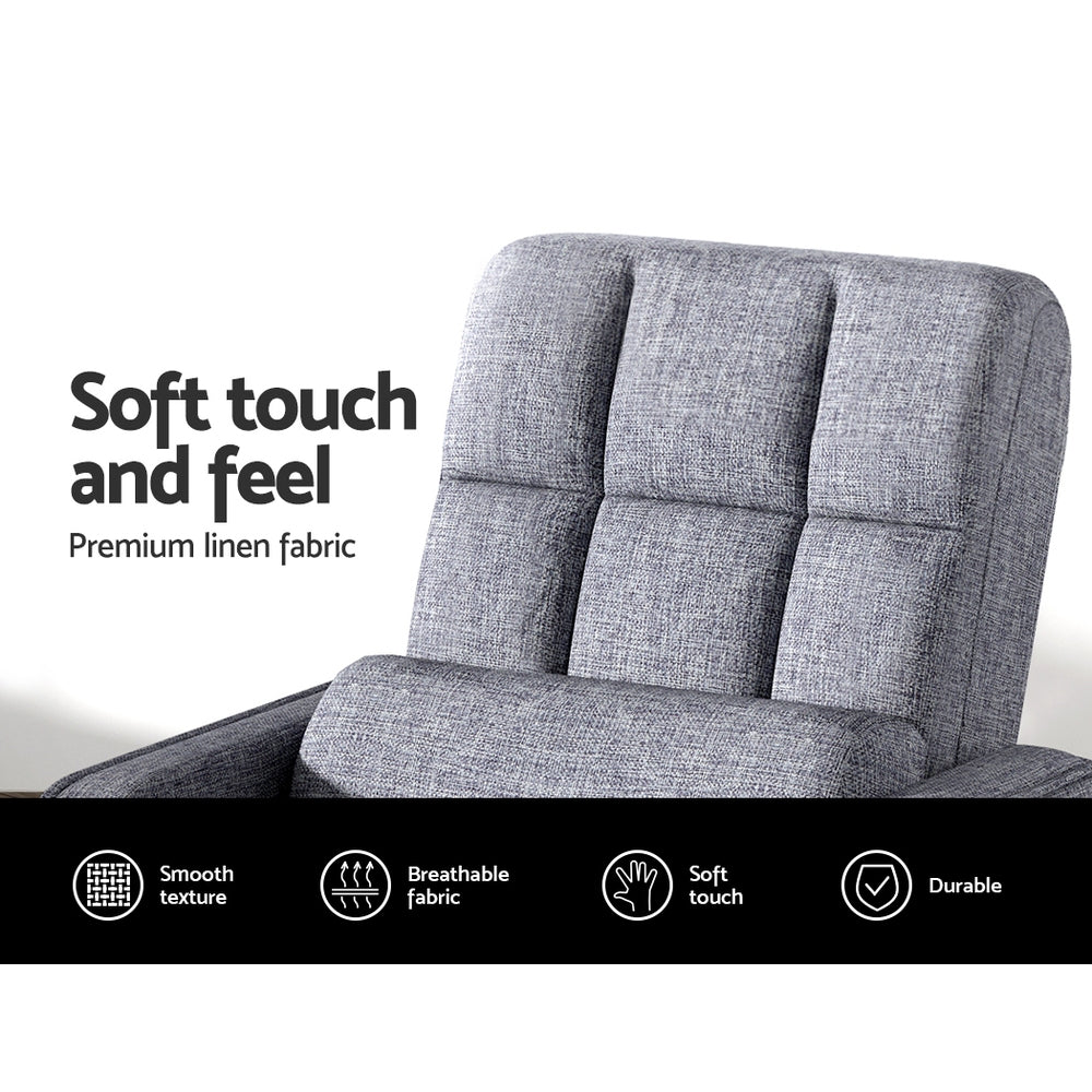 Floor Lounge Sofa Bed Swivel Grey