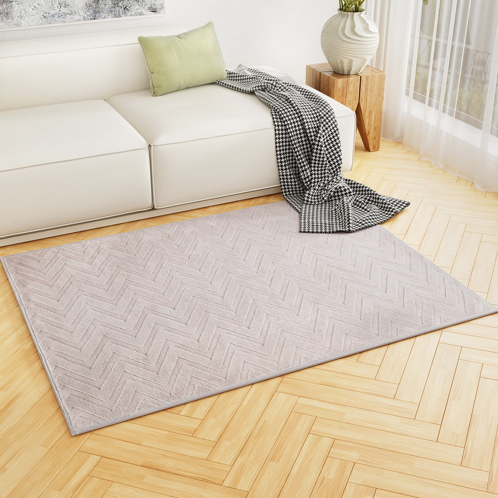 Floor Rugs 120x160cm Washable Area Mat Large Carpet Microfiber Ripple