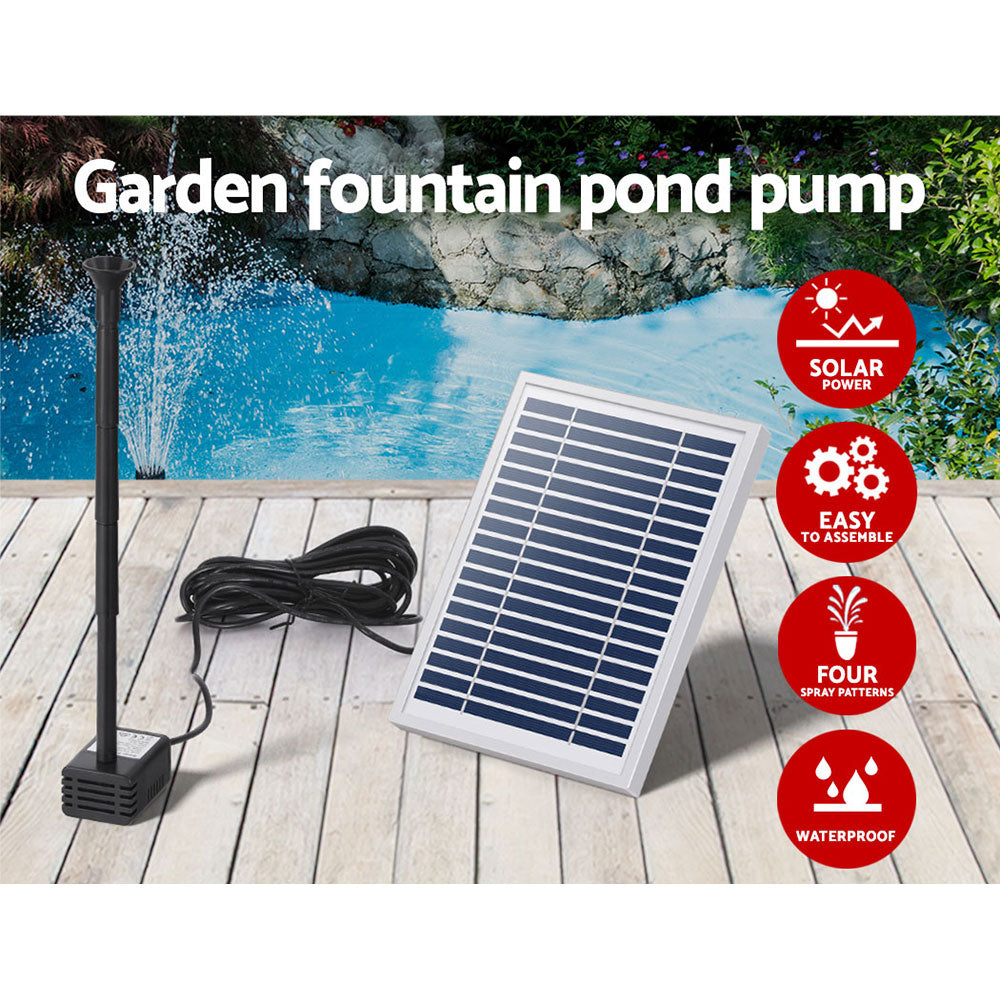 Solar Pond Pump Submersible Powered Garden Pool Water Fountain Kit 4.4FT