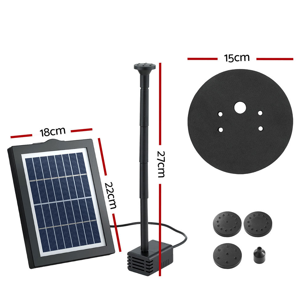 Solar Pond Pump Water Fountain Submersible Floating Bird Bath 190L/H