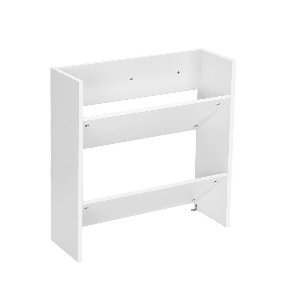 Shoe Rack 2-tier 12 Pairs Wall Mounted x2 - White