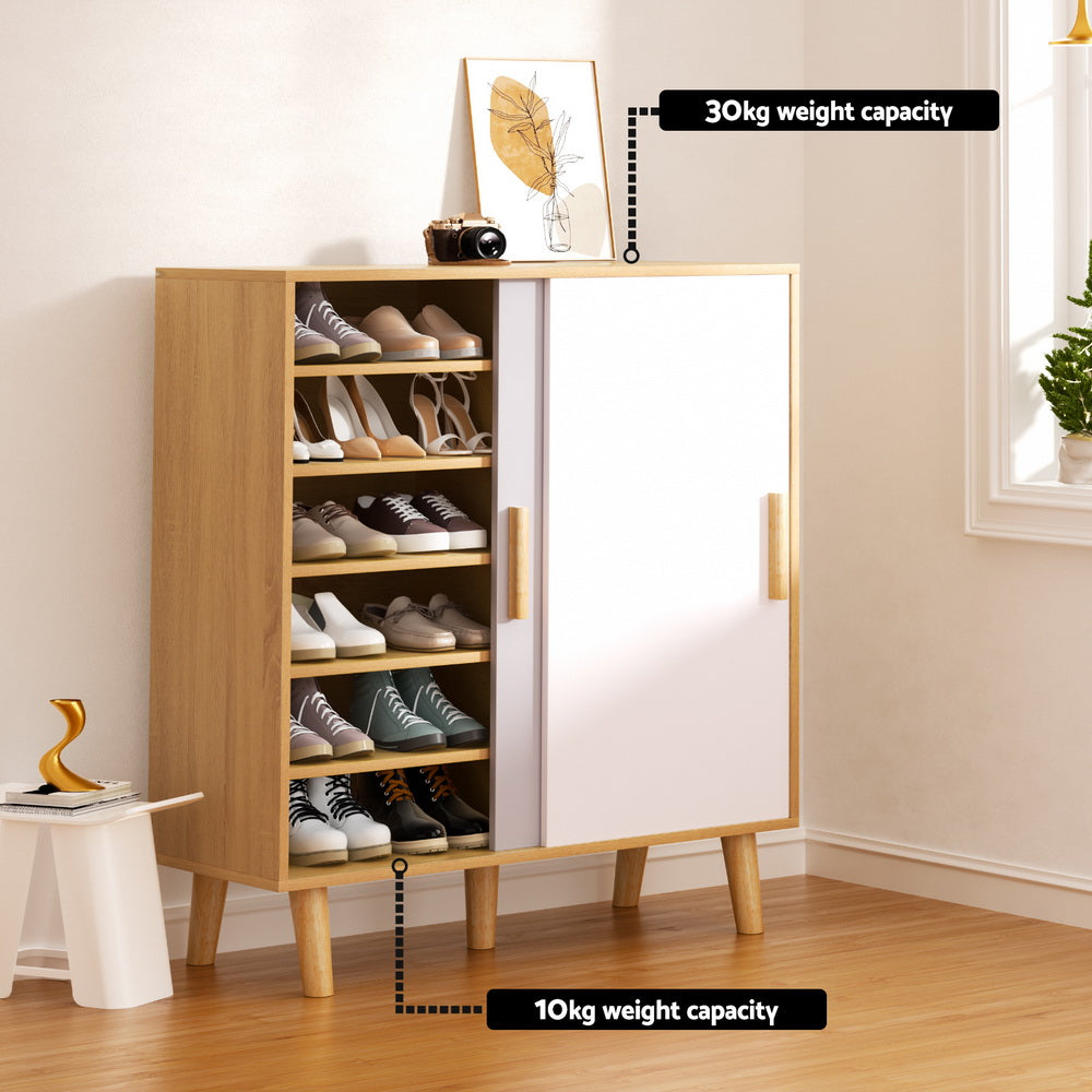 Shoe Cabinet 30 Pairs Sliding Doors