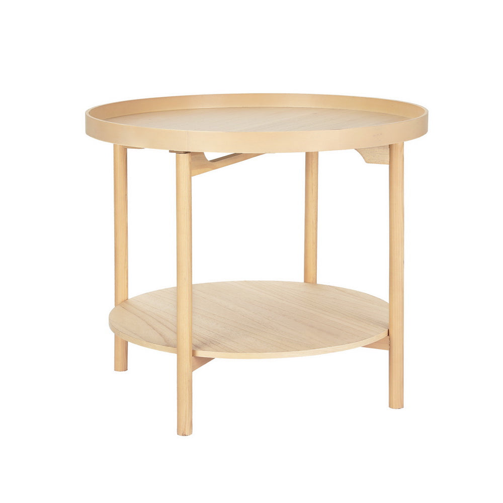 Artiss Coffee Table Side Table Round 70CM