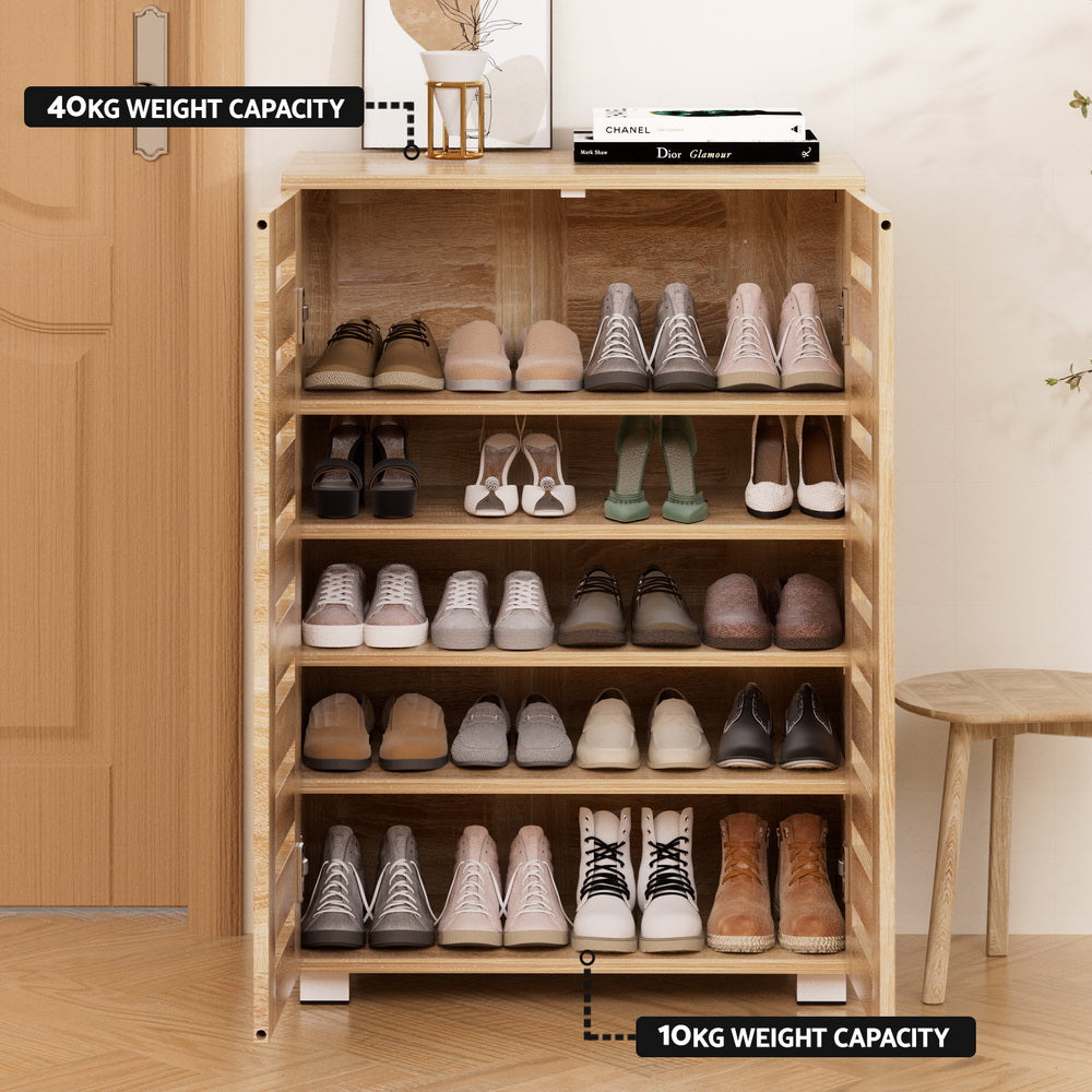 Shoe Cabinet 20 Pairs 5-tier Wood Alster