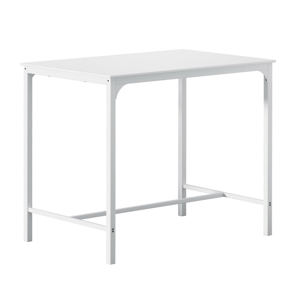 Artiss Bar Table Dining Desk High Kitchen Shelf Metal Legs Cafe Pub White