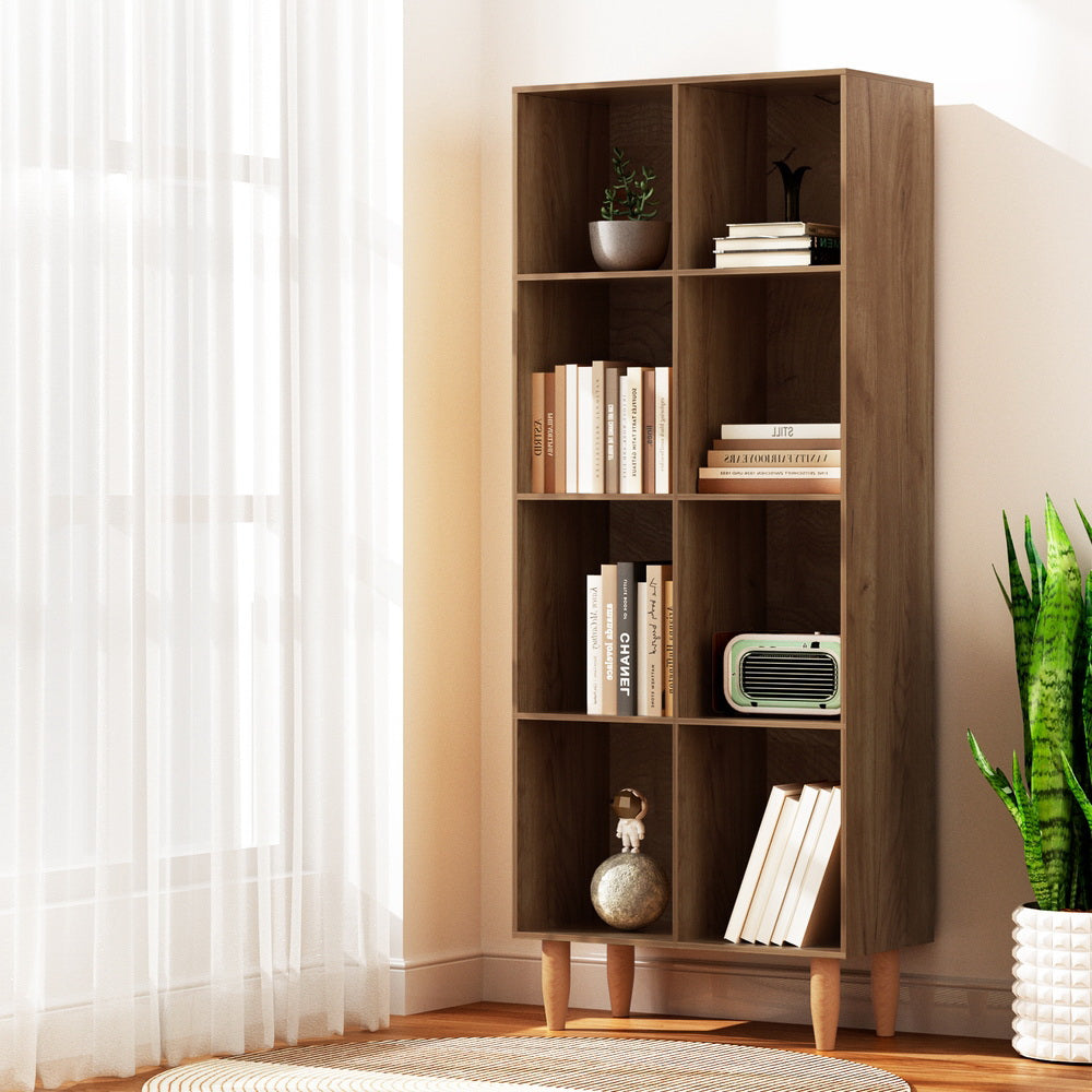 Bookshelf Bookcase 4 Tiers LEOR Walnut