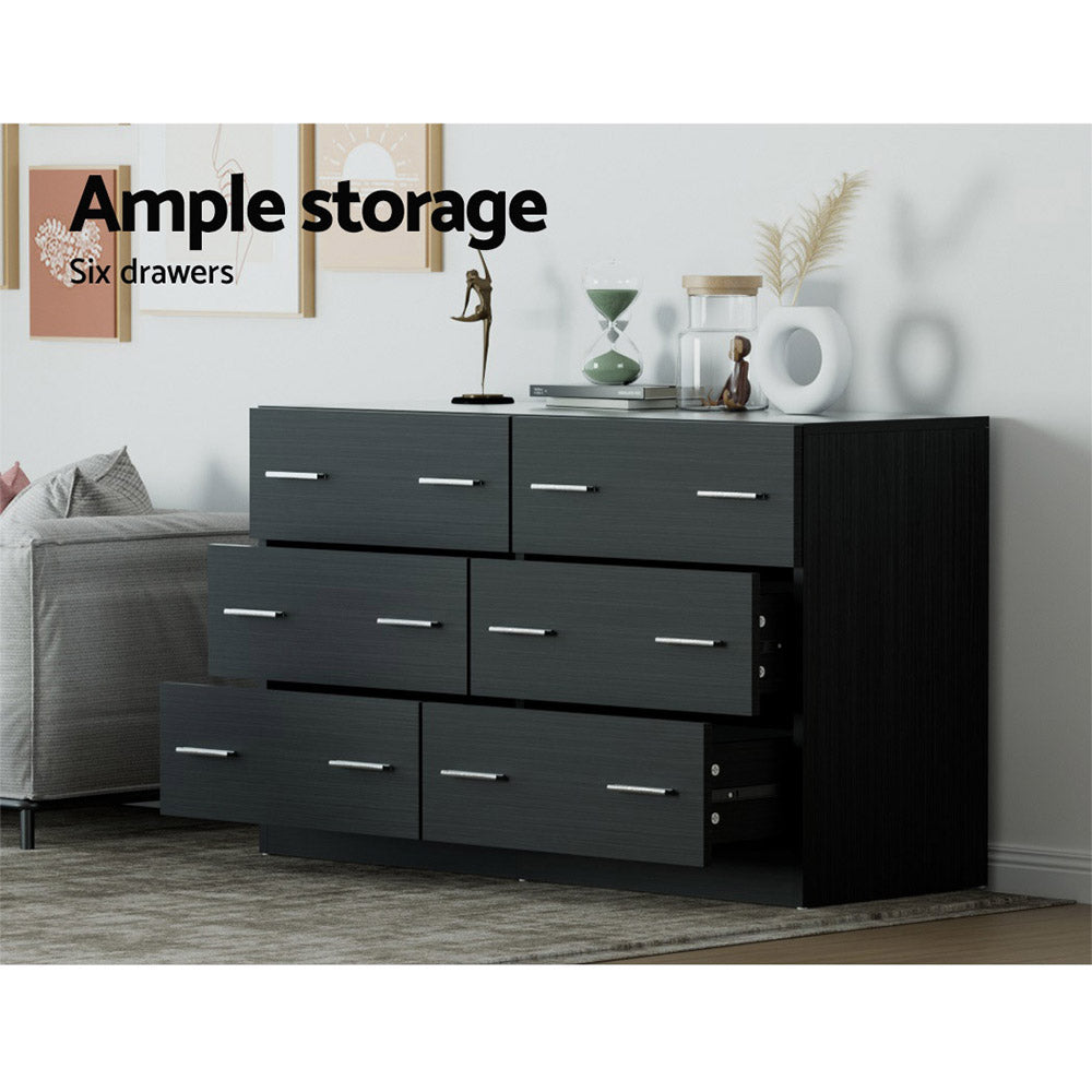 6 Chest of Drawers - VEDA Black