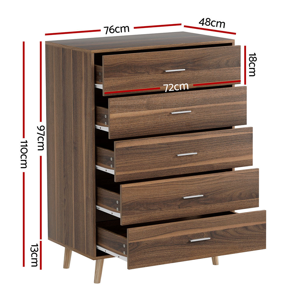 5 Chest of Drawers - MIRI Walnut