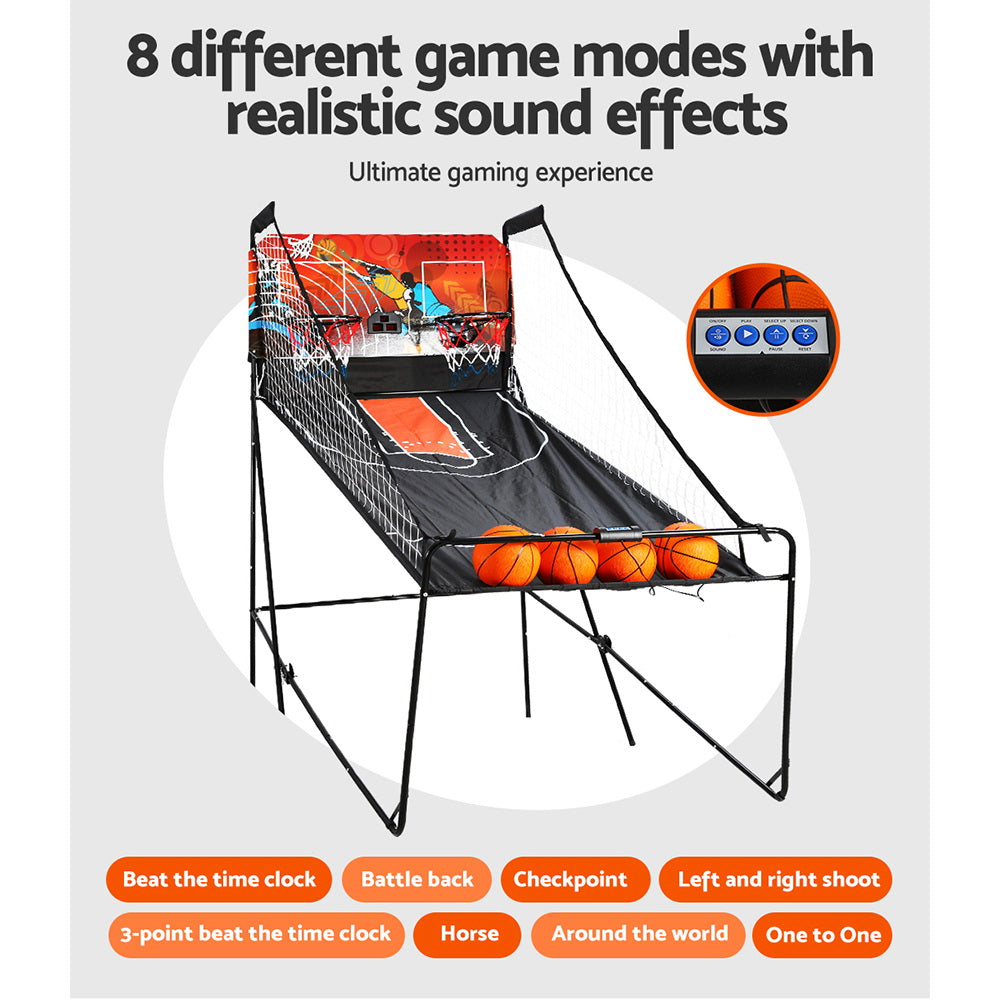 Basketball Arcade Game Electronic Scorer 8 Games Double Shoot Black