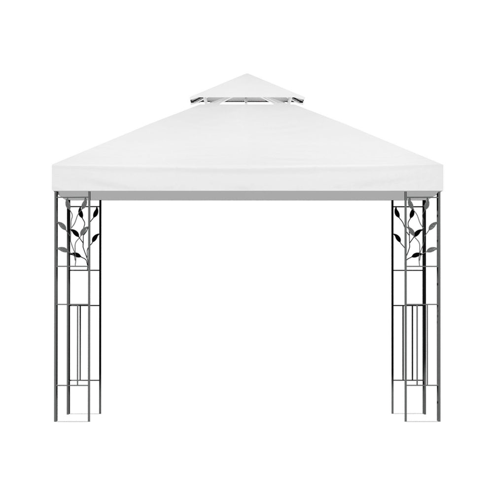 Gazebo 3x3m Marquee Outdoor Wedding Party Event Tent Home Iron Art Shade White