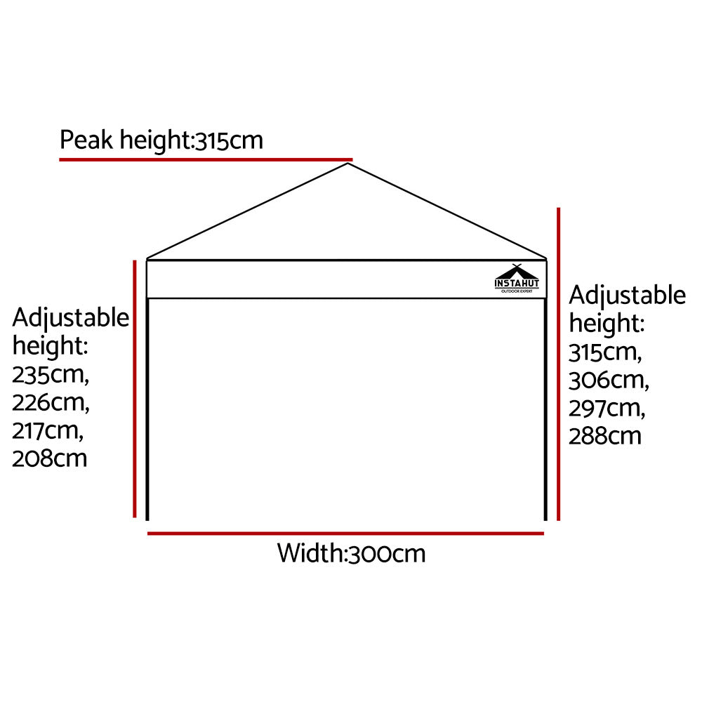 Gazebo Pop Up Marquee 3x3 Folding Tent Outdoor Camping 500D Oxford Blue