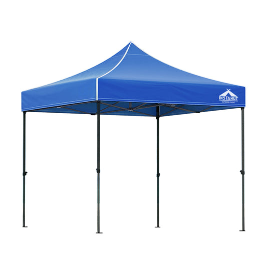 Instahut Gazebo Pop Up 3x3m w/Base Podx4 Marquee Folding Outdoor Wedding Camping Tent Shade Canopy Blue