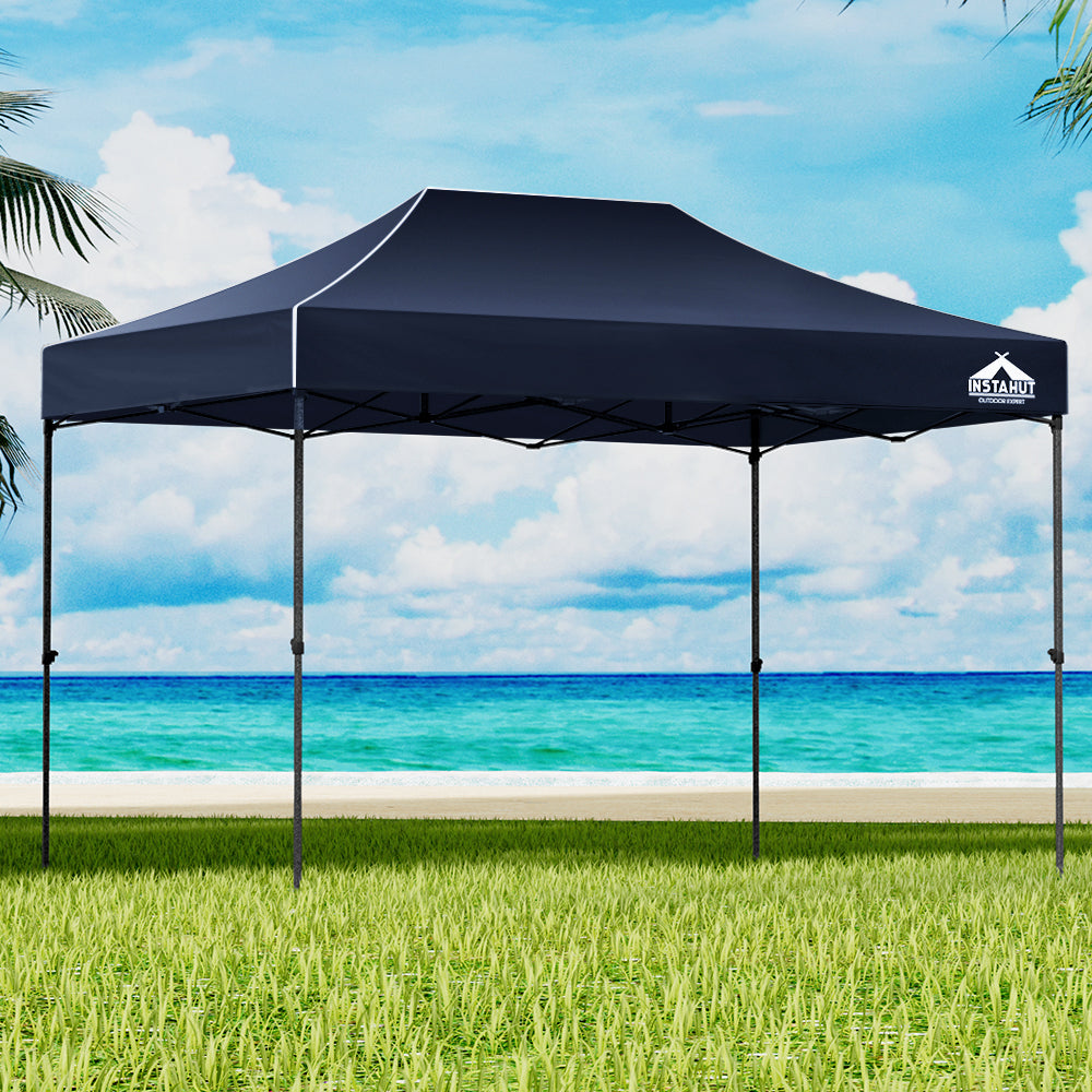 Gazebo Pop Up Marquee 3x4.5m Folding Tent Camping 500D Oxford Navy