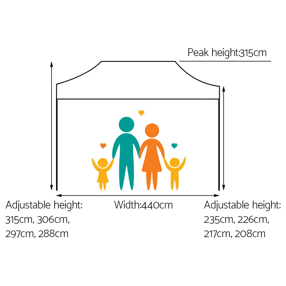 Gazebo Pop Up Marquee 3x4.5 Folding Tent 500D Oxford Fabric White