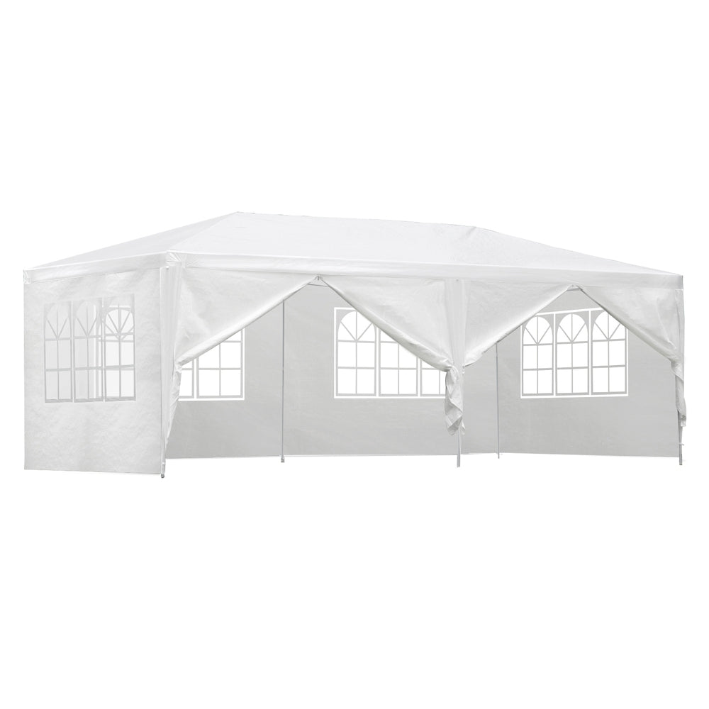 Instahut Gazebo 3x6m Marquee Wedding Party Tent Outdoor Camping Side Wall Canopy 6 Panel White