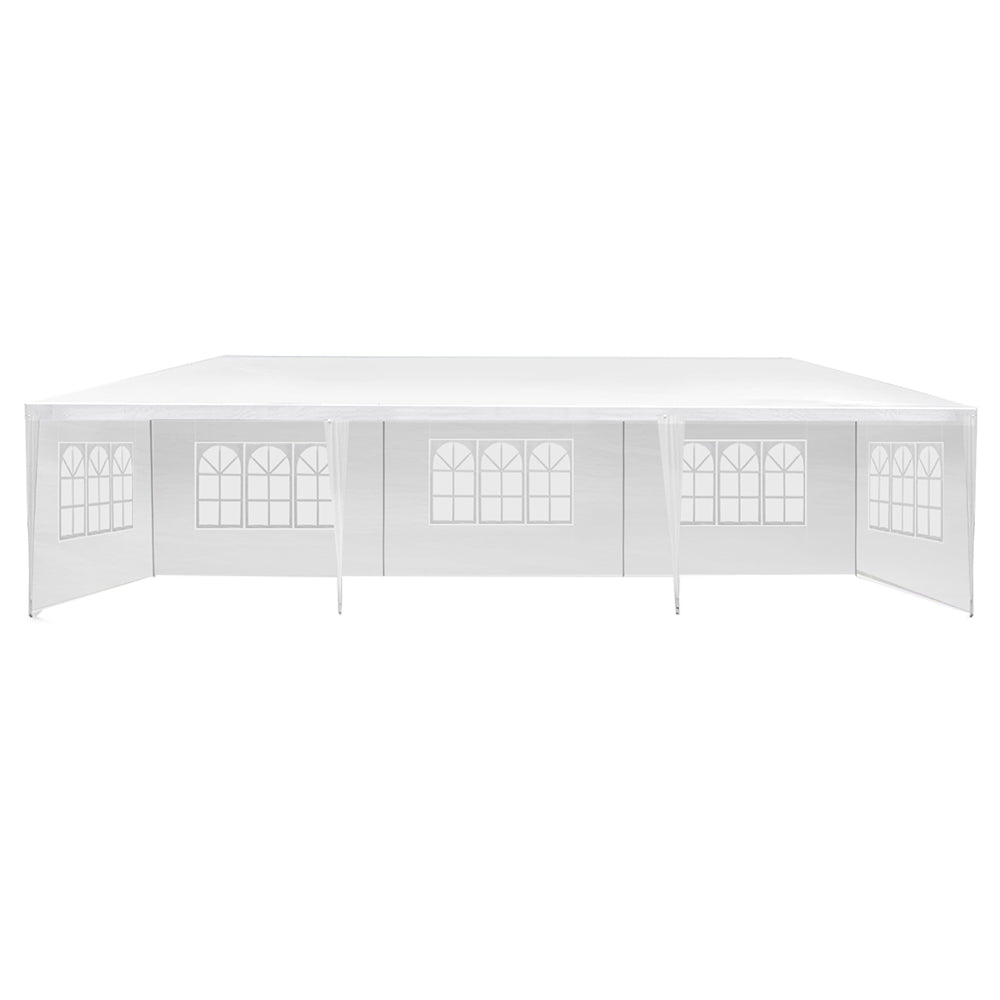 Gazebo 3x9m Marquee Wedding Party Tent Outdoor Camping Side Wall Canopy 5 Panel White