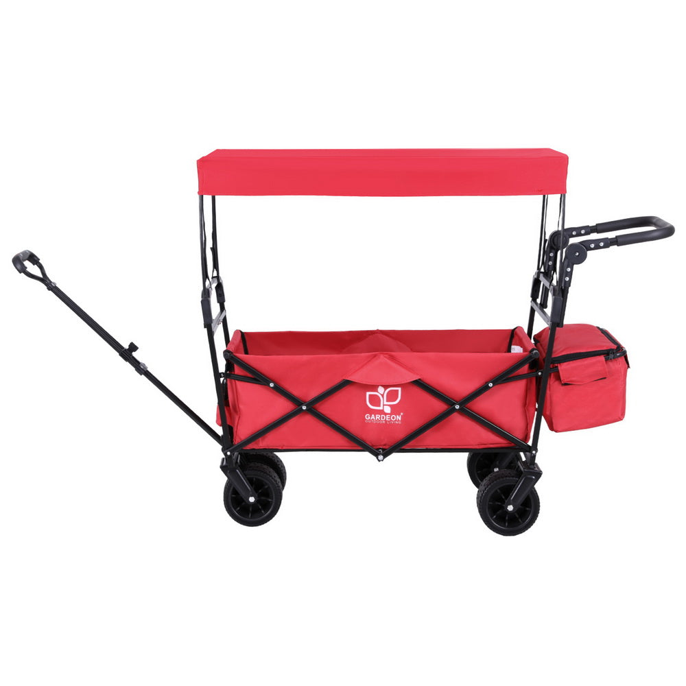 Garden Cart with Removable Canopy Red