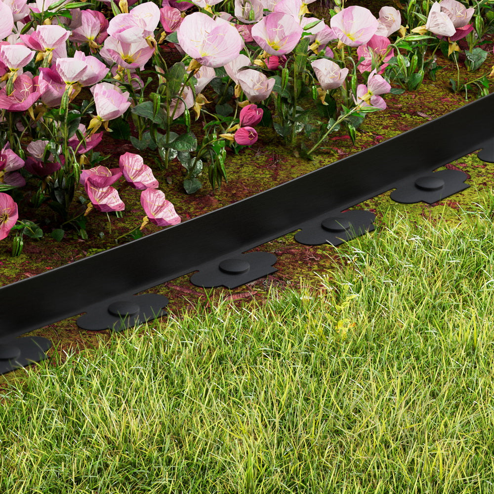 Garden Edging 5CM x 10M Border Support Landscape Edge Black X2